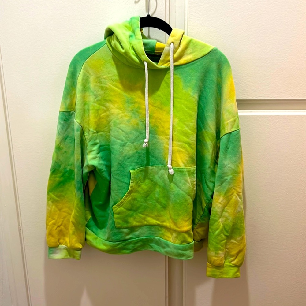 Code X Mode green tie dye sweatshirt